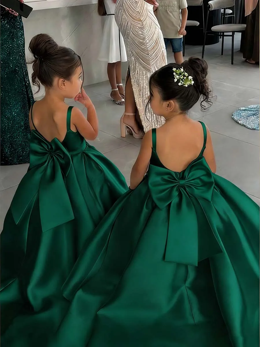 Robe cortège fille nœud — Petite mariée du cortège — vue 9