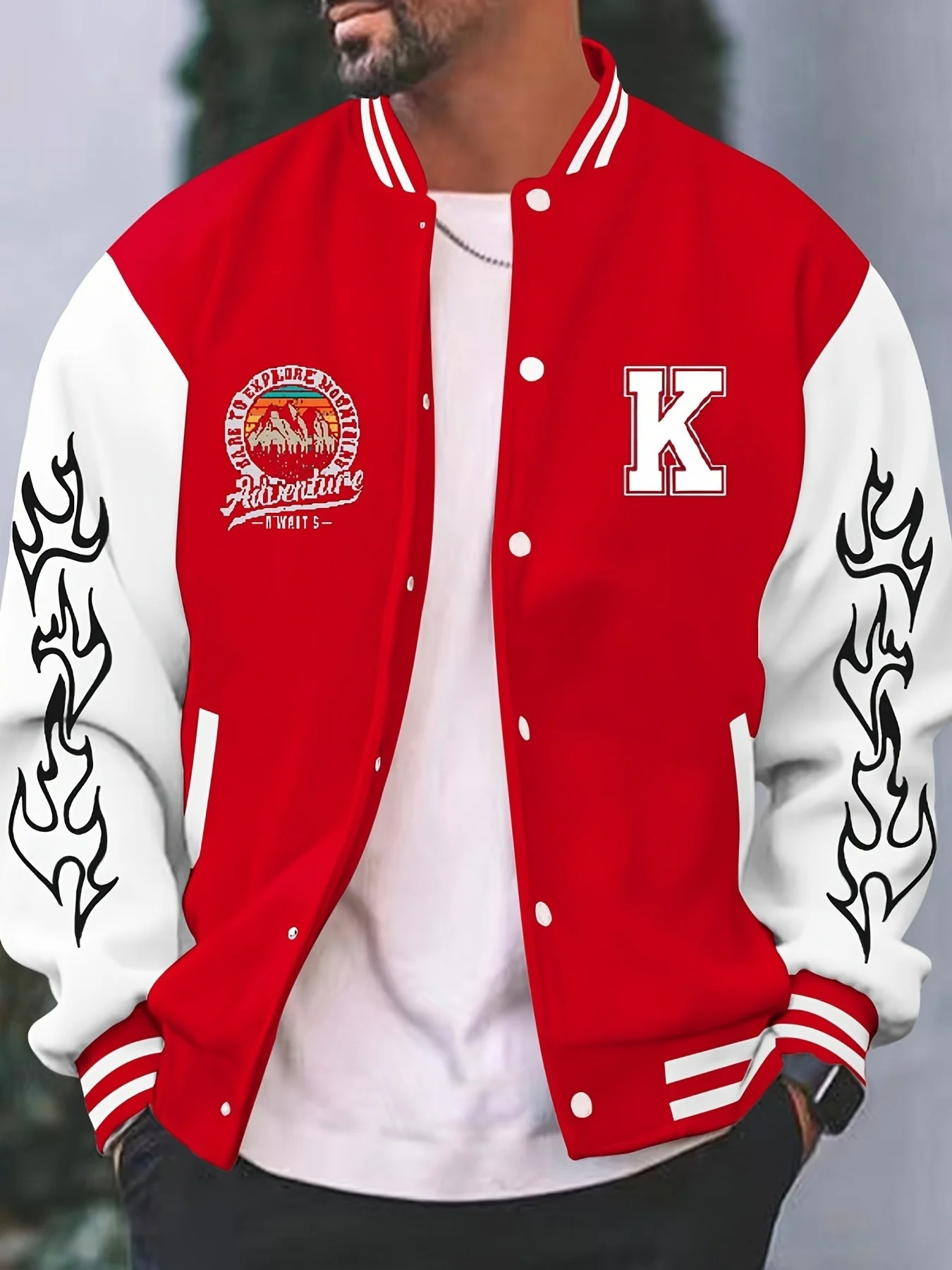 Veste baseball imprimée — Tendance et décontracté — vue 3