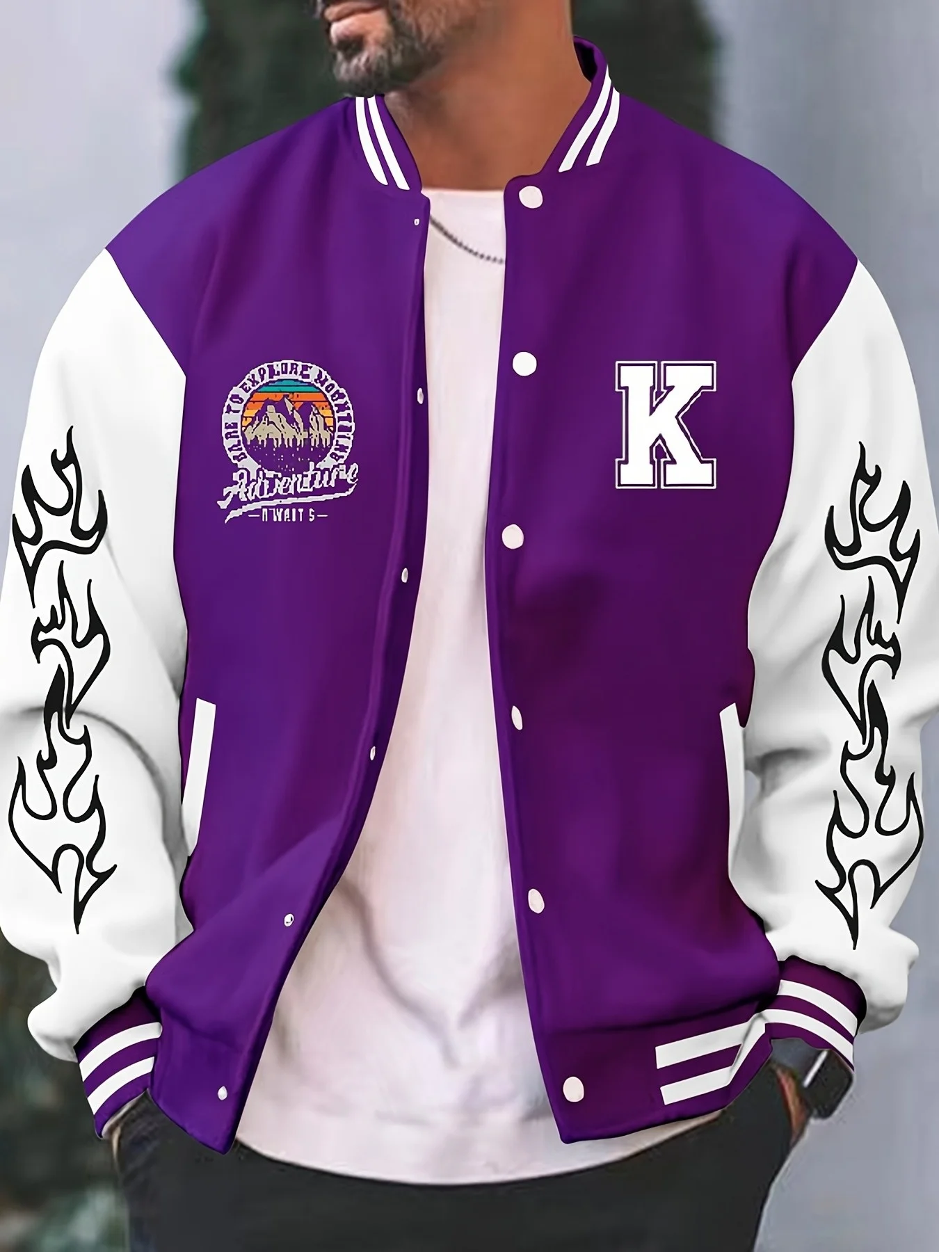 Veste baseball imprimée — Tendance et décontracté — vue 4