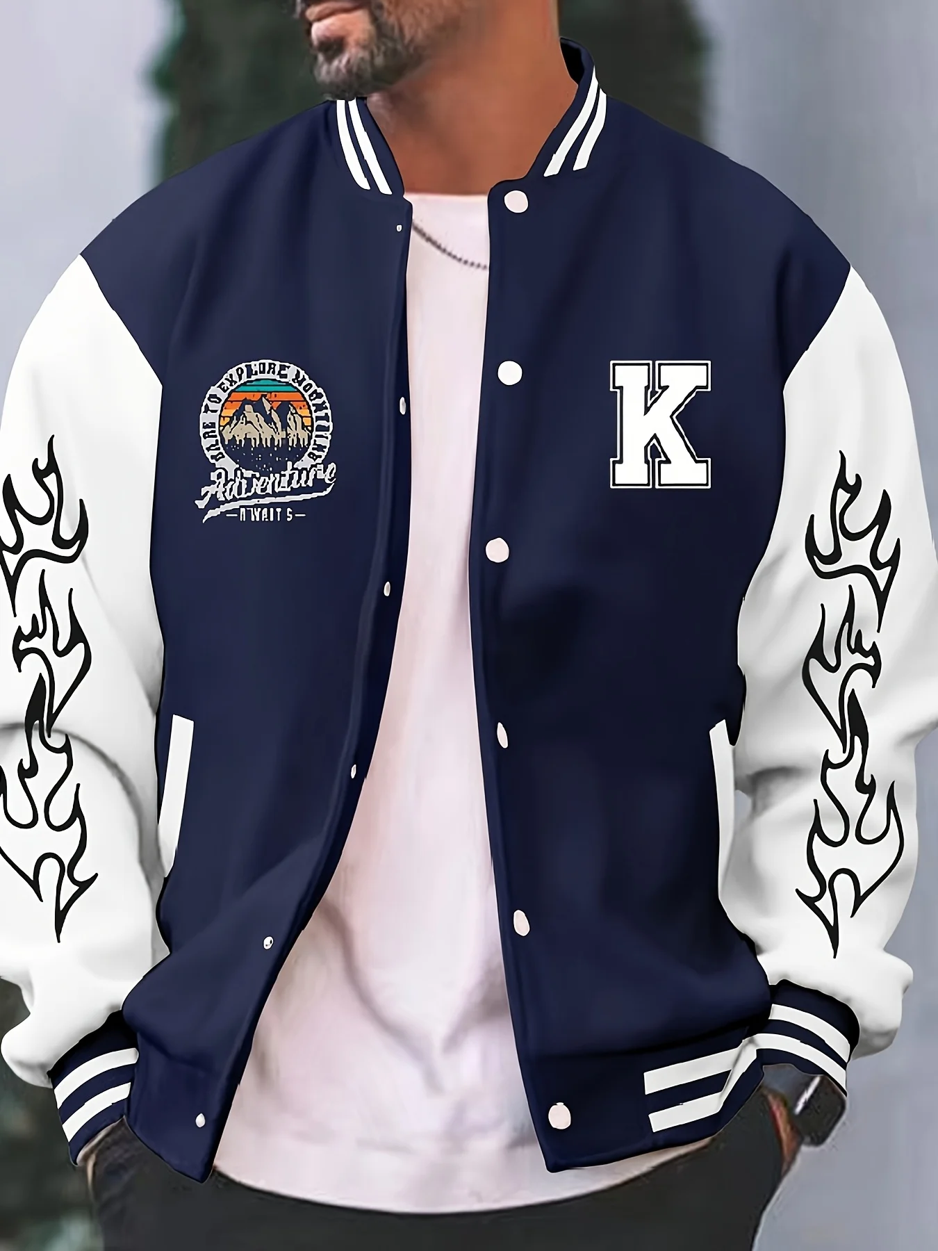Veste baseball imprimée — Tendance et décontracté — vue 5