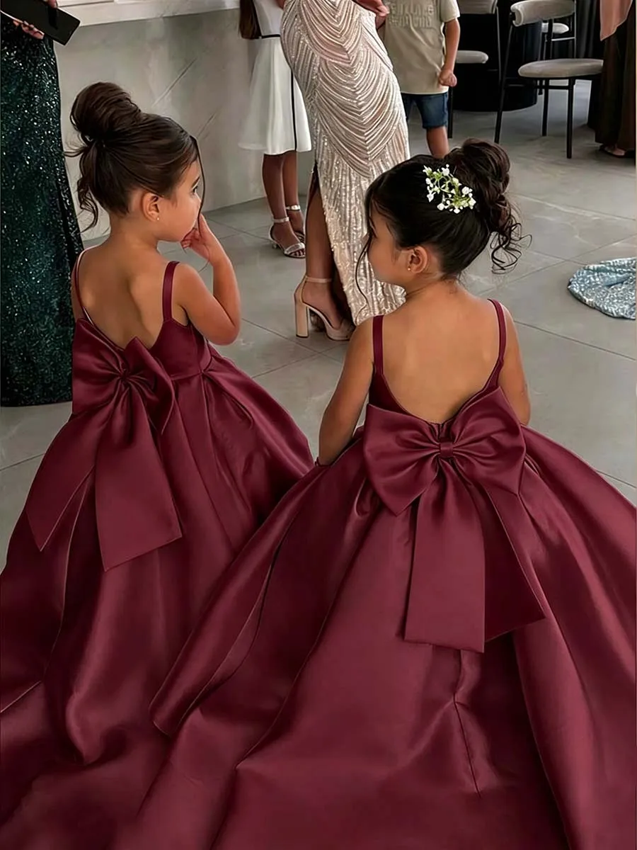 Robe cortège fille nœud — Petite mariée du cortège — vue 17