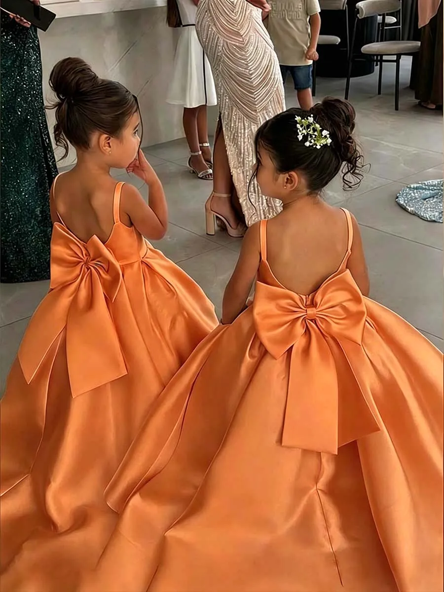 Robe cortège fille nœud — Petite mariée du cortège — vue 15