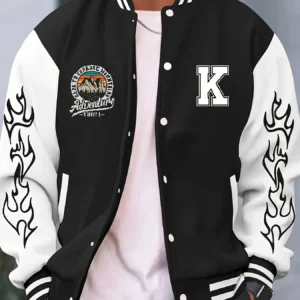Veste baseball imprimée — Tendance et décontracté