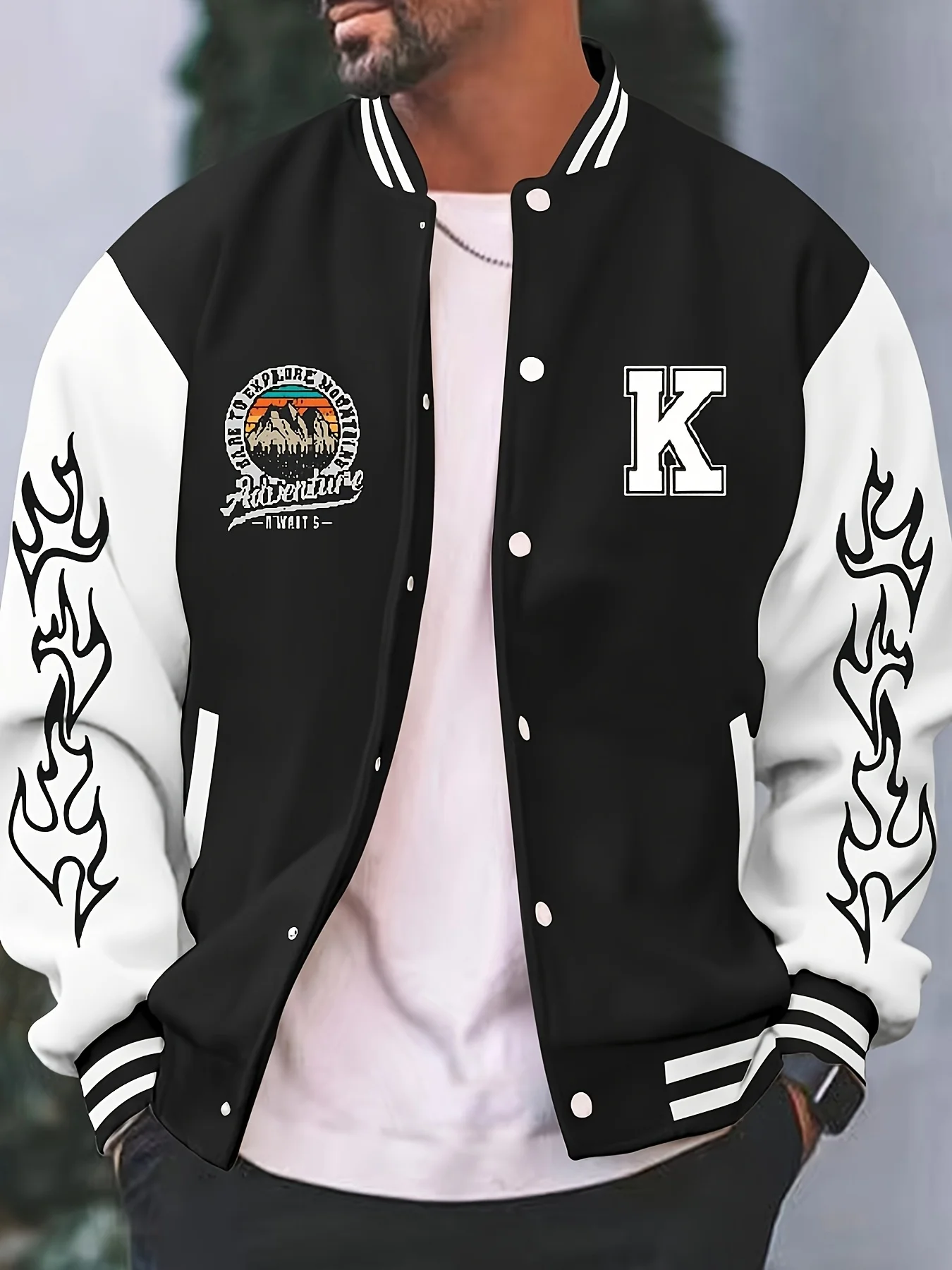 Veste baseball imprimée — Tendance et décontracté