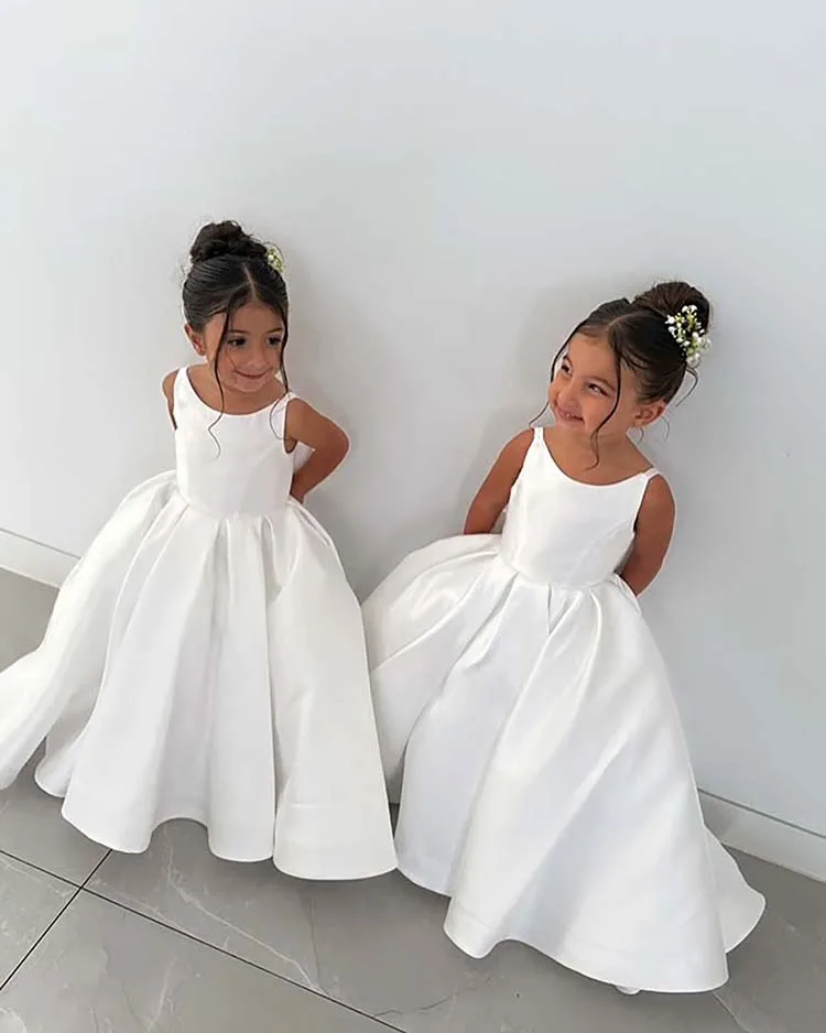 Robe cortège fille nœud — Petite mariée du cortège — vue 4