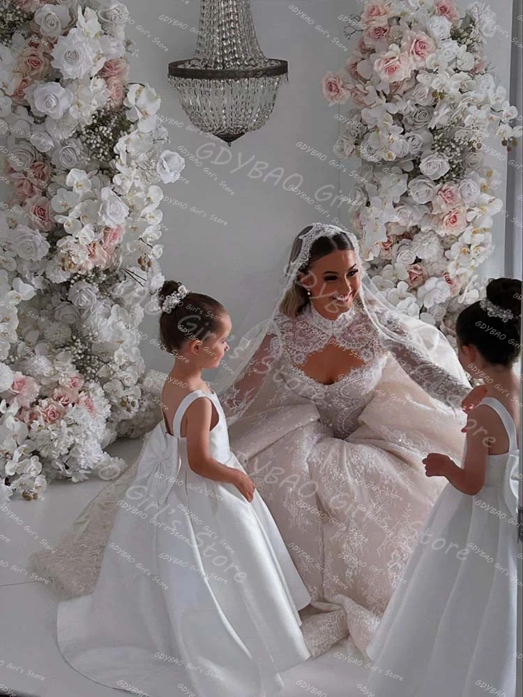 Robe cortège fille nœud — Petite mariée du cortège — vue 6