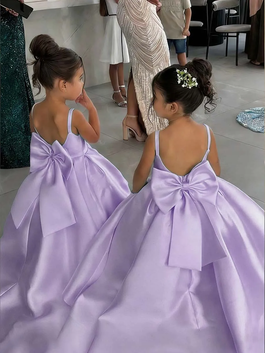 Robe cortège fille nœud — Petite mariée du cortège — vue 14