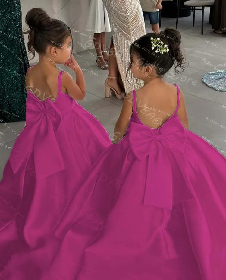 Robe cortège fille nœud — Petite mariée du cortège — vue 7