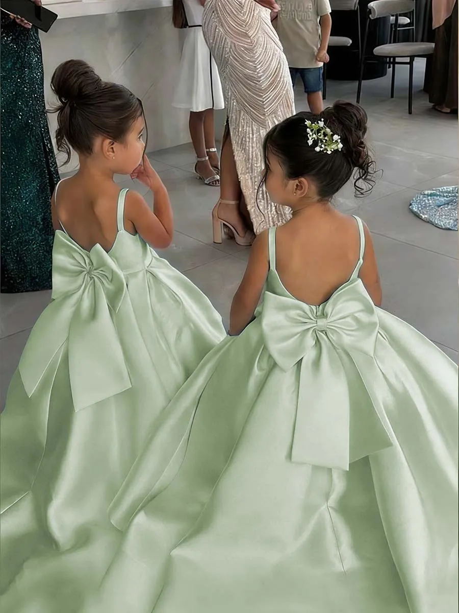 Robe cortège fille nœud — Petite mariée du cortège — vue 12