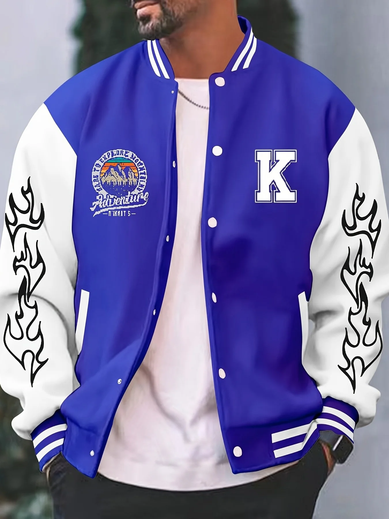 Veste baseball imprimée — Tendance et décontracté — vue 2