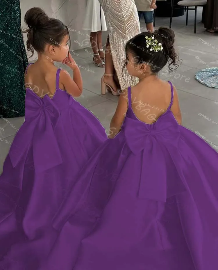 Robe cortège fille nœud — Petite mariée du cortège — vue 10