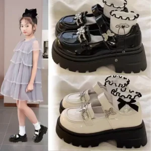 Chaussures fille velcro nœud — Petite et déjà élégante