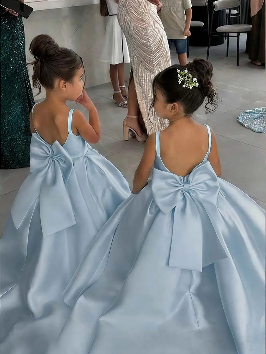 Robe cortège fille nœud — Petite mariée du cortège — vue 13