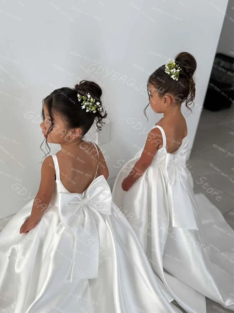 Robe cortège fille nœud — Petite mariée du cortège — vue 3