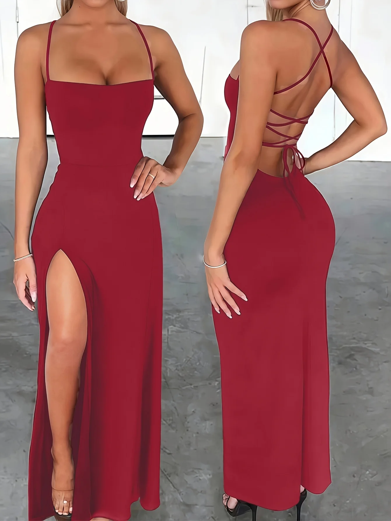 Robe longue dos nu fente — Sensuelle et inoubliable — vue 7