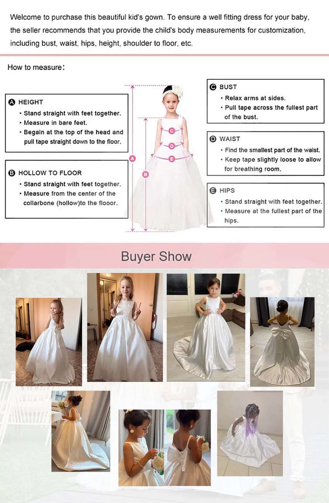 Robe cortège fille nœud — Petite mariée du cortège — vue 18
