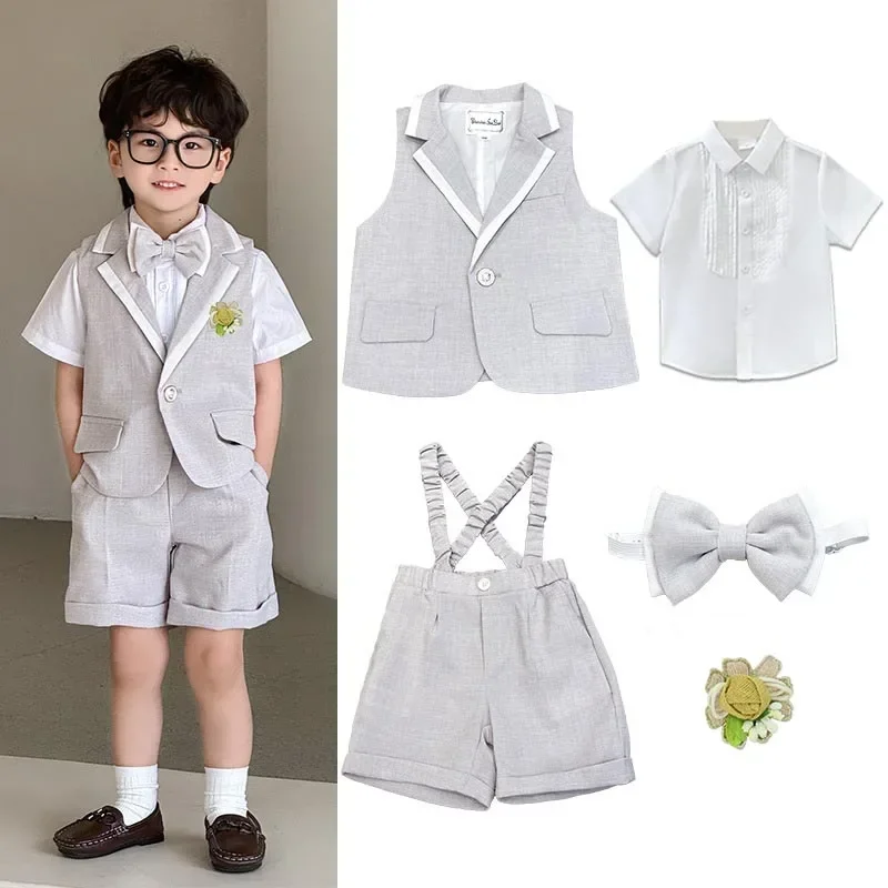 Costume cérémonie garçon bretelles — Petit gentleman parfait — vue 9