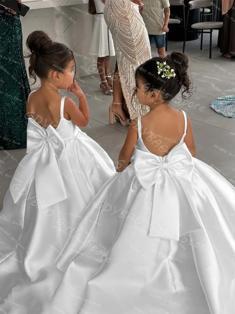 Robe cortège fille nœud — Petite mariée du cortège — vue 5