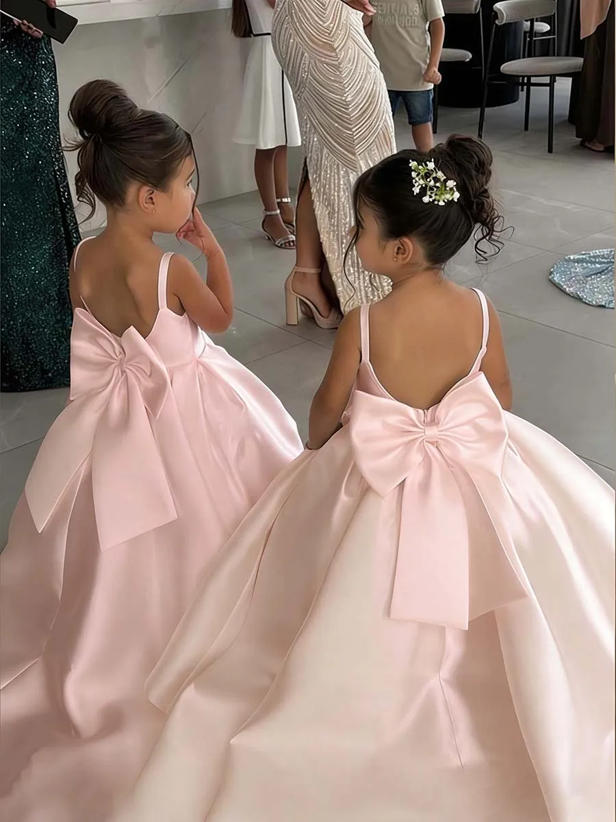 Robe cortège fille nœud — Petite mariée du cortège — vue 8