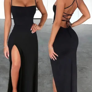 Robe longue dos nu fente — Sensuelle et inoubliable