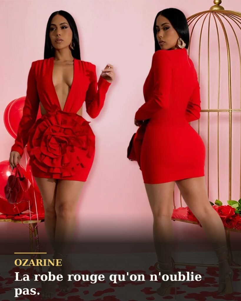 Mini robe rouge à rose 3D — Impossible à ignorer